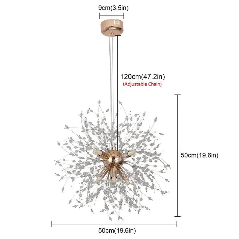 Modern gold & silver sputnik pendant light living room chandelier