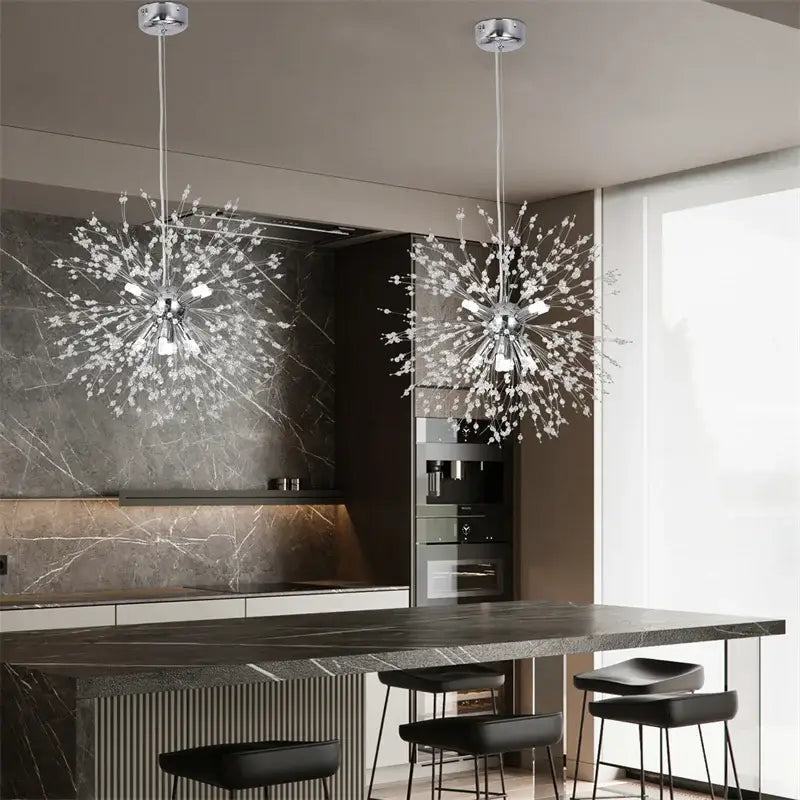 Modern gold & silver sputnik pendant light living room chandelier