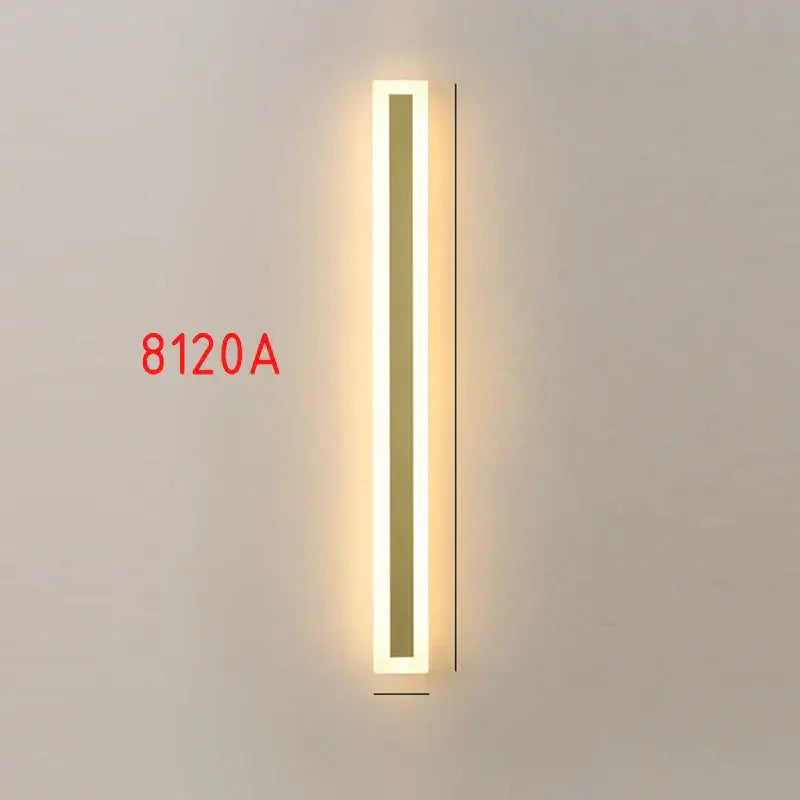 Modern gold slim led wall lamp outdoor waterproof sconce
