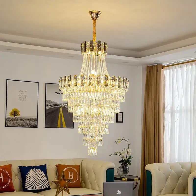 Modern gold spiral decorbites crystal chandelier staircase pendant light