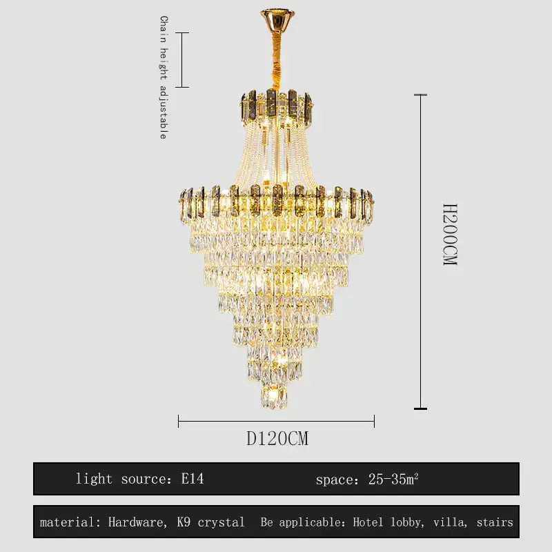 Modern gold spiral decorbites crystal chandelier staircase pendant light