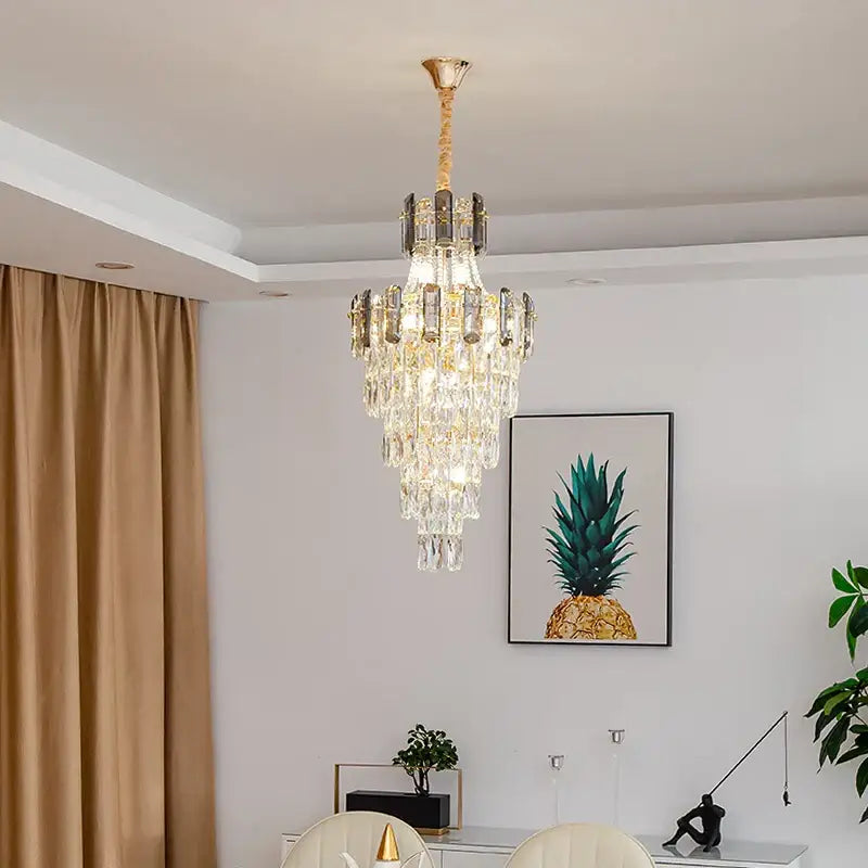 Modern gold spiral decorbites crystal chandelier staircase pendant light