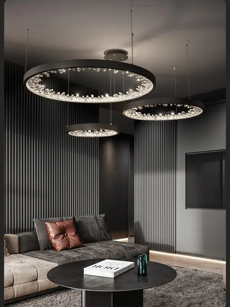 Modern gold spiral decorbites crystal led chandelier dining room light
