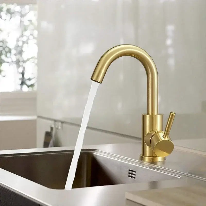 Modern gold stainless steel basin faucet bathroom sink mixer