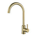 Modern gold stainless steel kitchen faucet curved spout mixer tap
