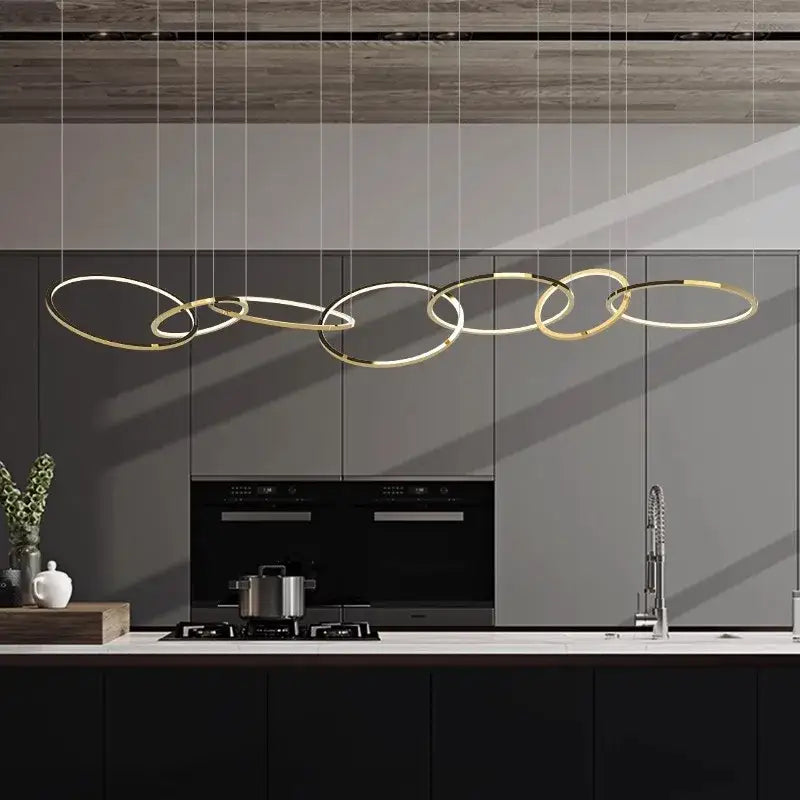 Modern gold stainless steel pendant lamp kitchen led lustre