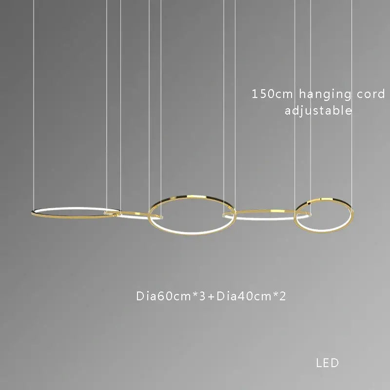 Modern gold stainless steel pendant lamp kitchen led lustre