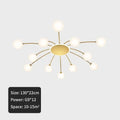 Modern gold starburst ball glass ceiling light for living room