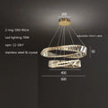 Modern gold steel rings crystal pendant light dining room