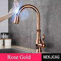 Modern gold touch sensor kitchen faucet pull out mixer tap
