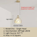 Modern gold triangle pendant lights dining room geometric fixture