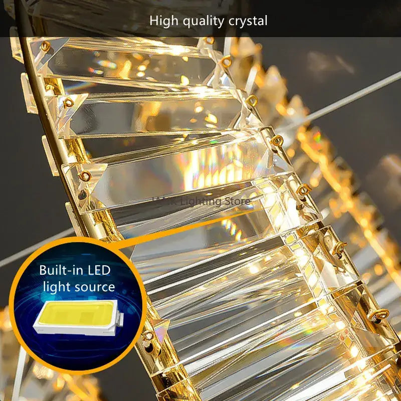 Modern gold triple ring decorbites crystal ceiling chandelier living room