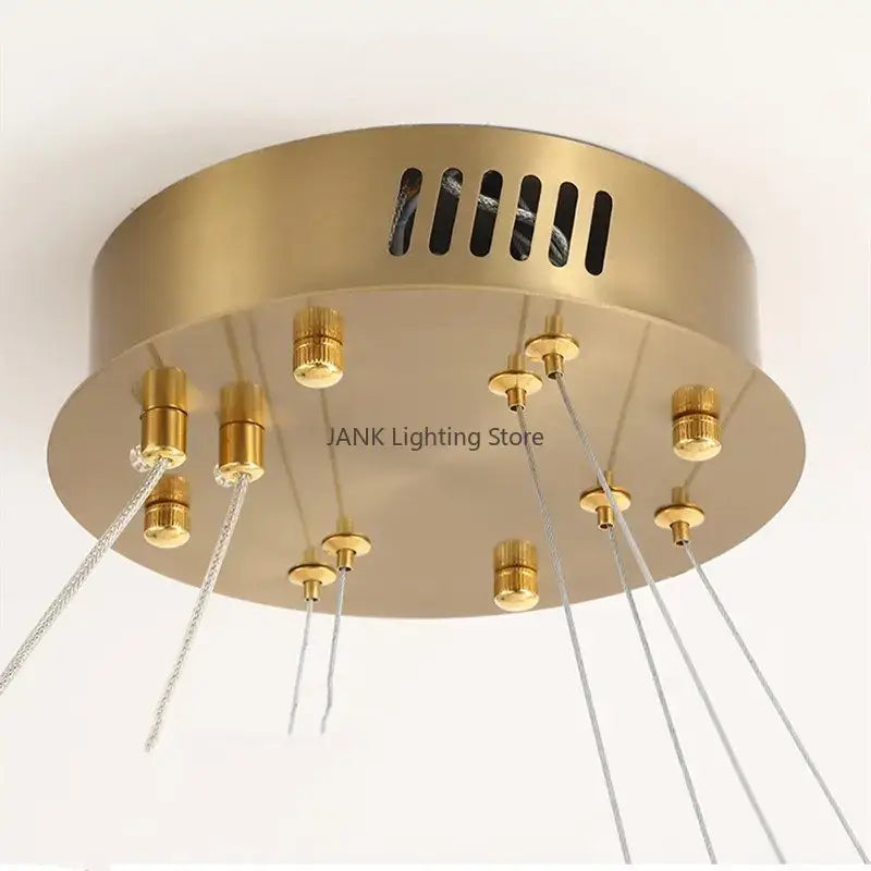 Modern gold triple ring decorbites crystal ceiling chandelier living room
