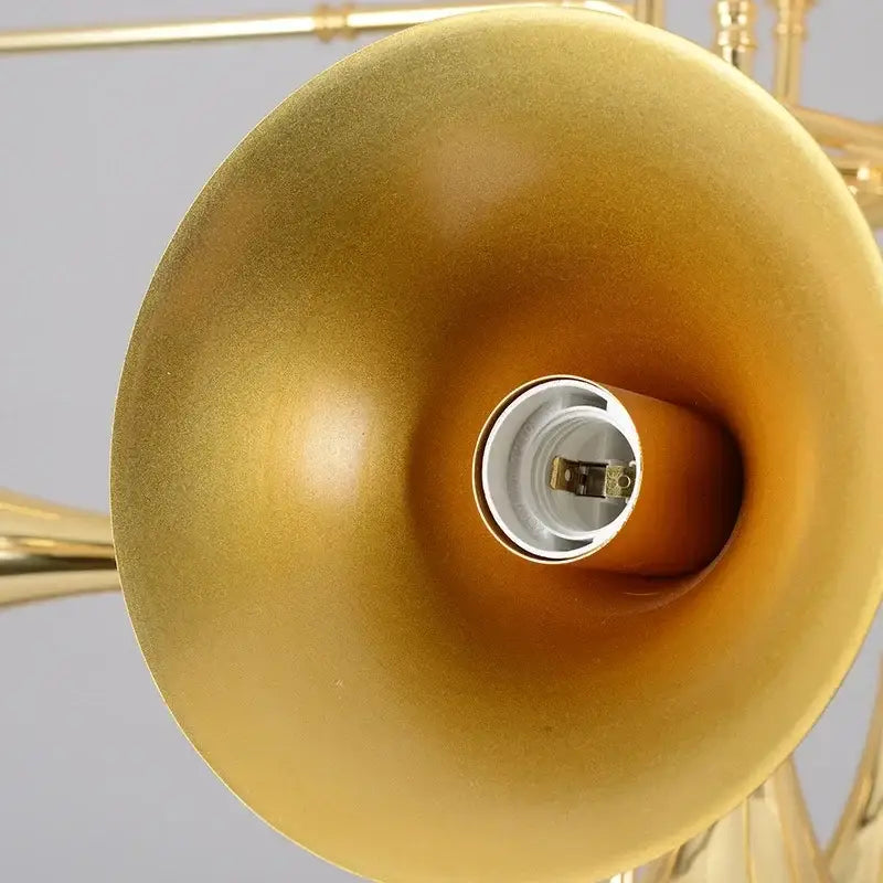Modern gold trumpet pendant chandeliers for dining room