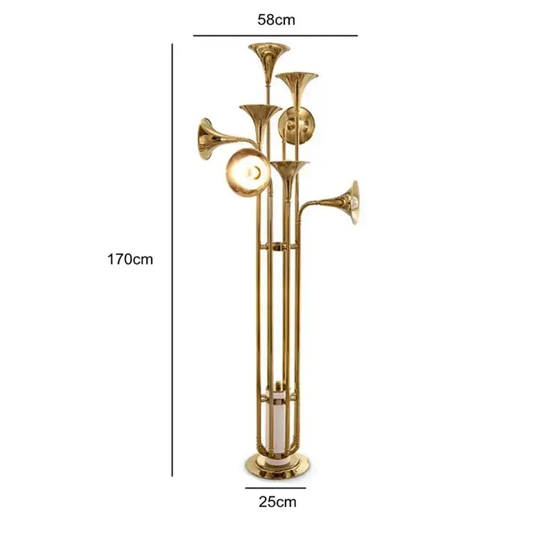 Modern gold trumpet pendant chandeliers for dining room