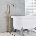 Modern gold tub sink faucet with handshower bathroom fixture