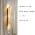 Modern gold twisted crystal wall sconce bedroom light