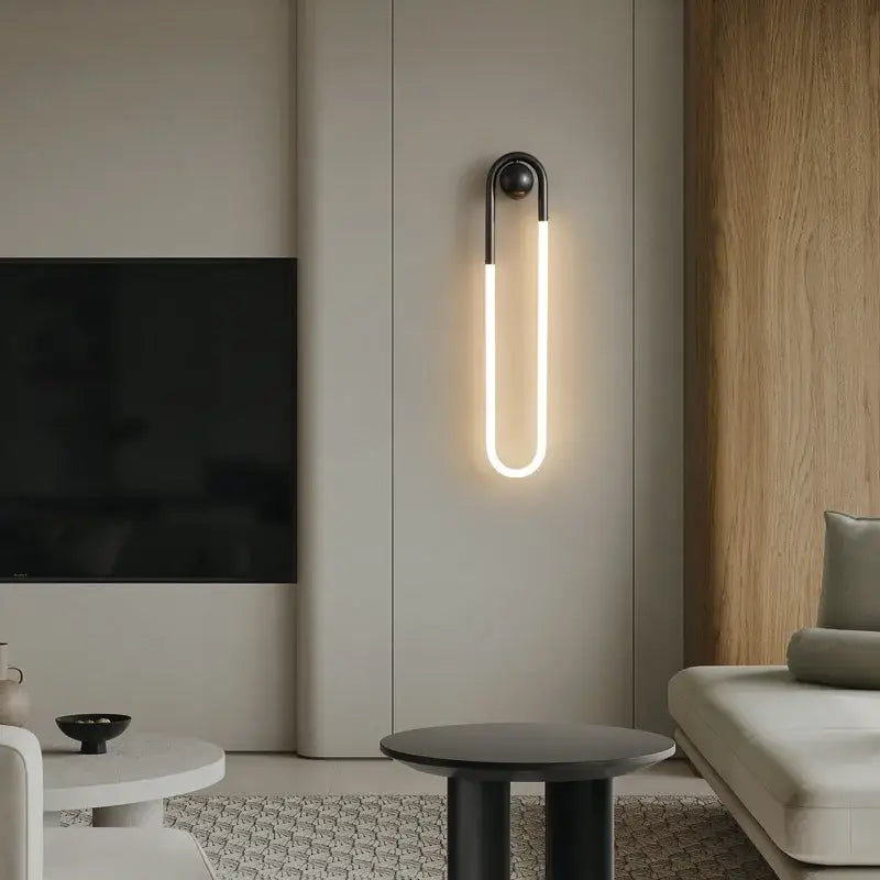 Modern gold u-shaped led wall lights – bedroom 3-color dimming sconce