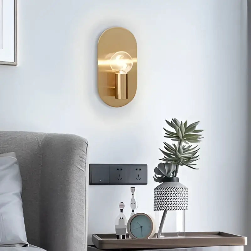 Modern gold wall lamp sconce with filament bulb for bedroom