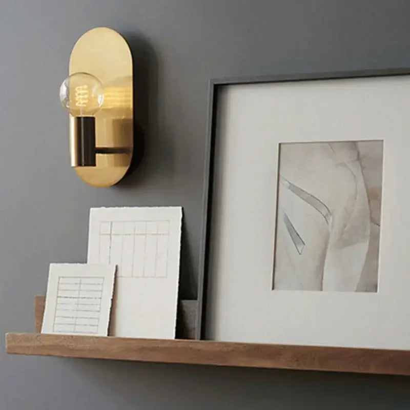 Modern gold wall lamp sconce with filament bulb for bedroom