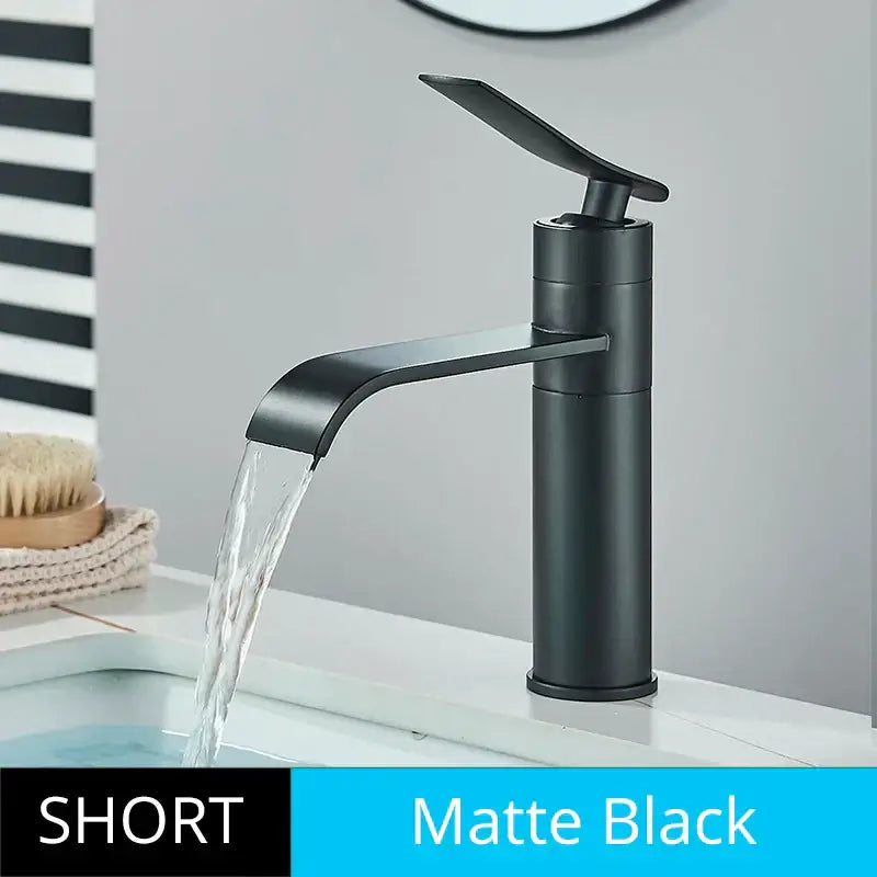 Modern gold waterfall basin faucet bathroom mixer tap