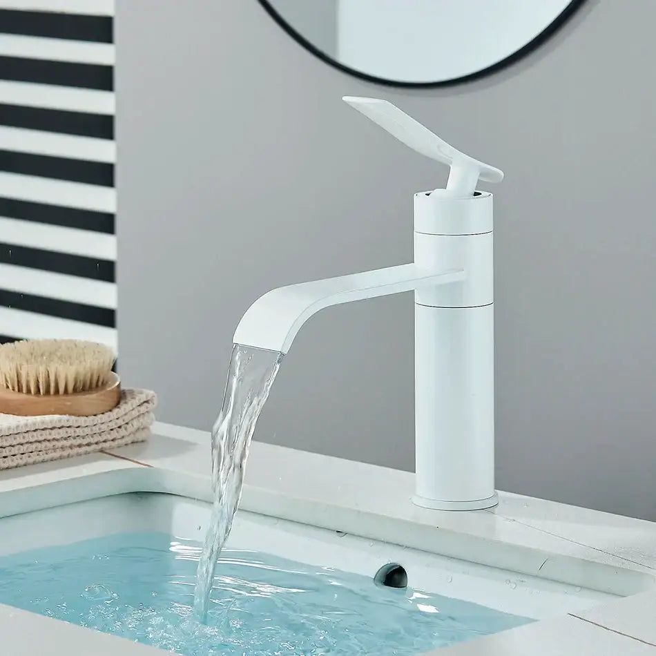 Modern gold waterfall basin faucet bathroom mixer tap