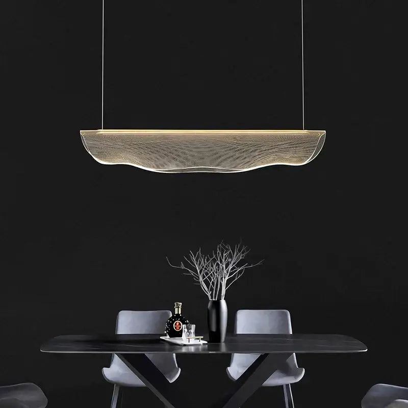 Modern gold wave mesh pendant light dining room lighting