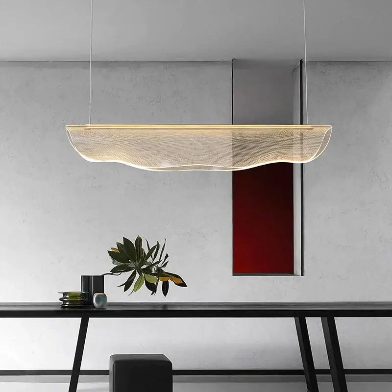 Modern gold wave mesh pendant light dining room lighting