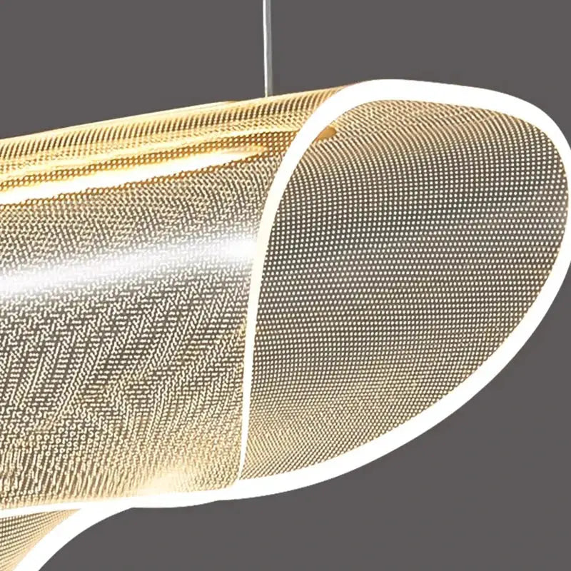 Modern gold wave mesh pendant light dining room lighting