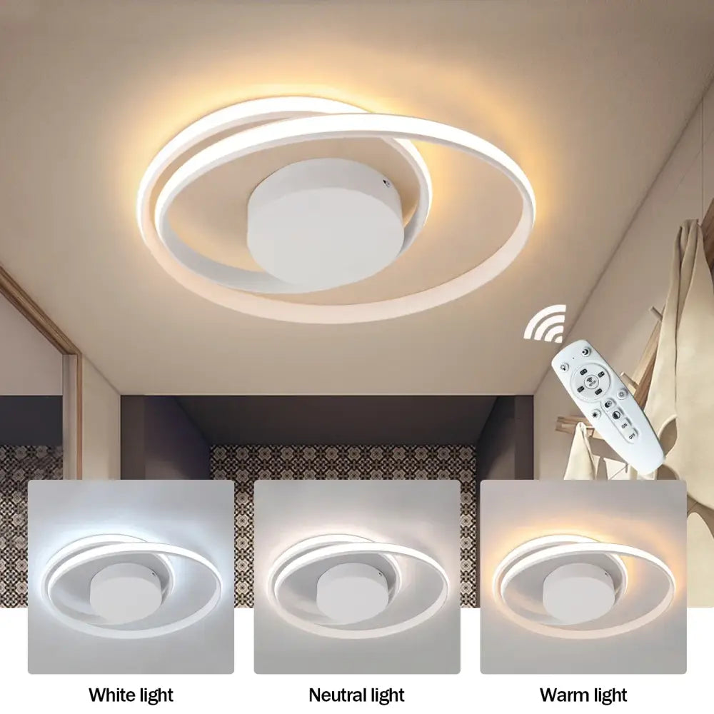 Modern gold & white dimmable led ceiling lamp living room fixture