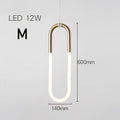 Modern gold & white pendant lights living room curved hanging lamp