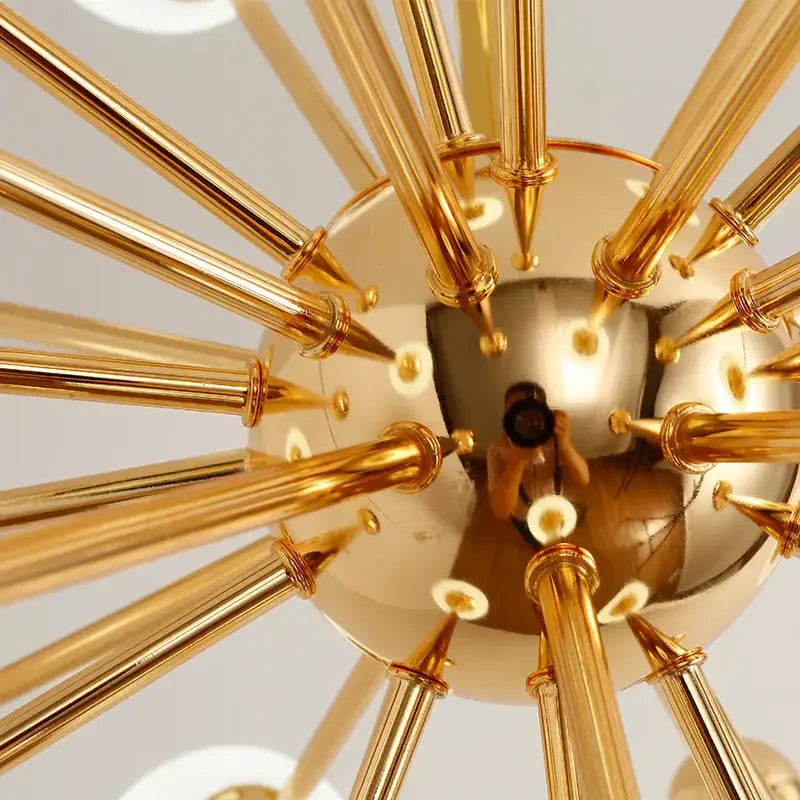 Modern golden acrylic molecule chandelier kitchen glass globe light