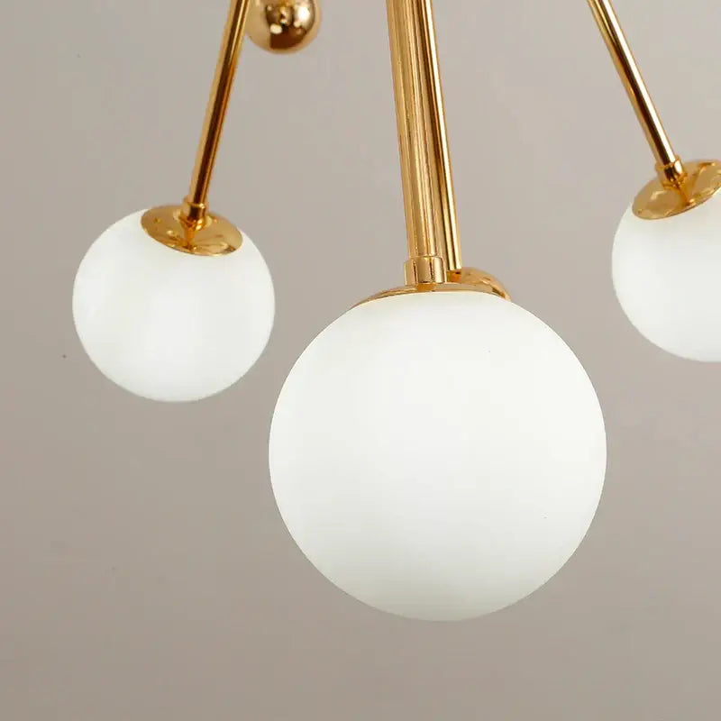 Modern golden acrylic molecule chandelier kitchen glass globe light