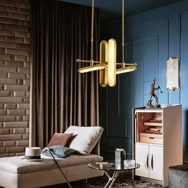 Modern golden art deco iron chandelier dining room pendant light
