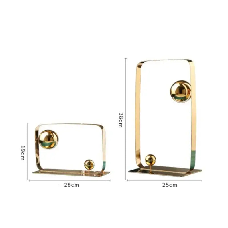 Modern golden ball cube sculpture living room decor ornament