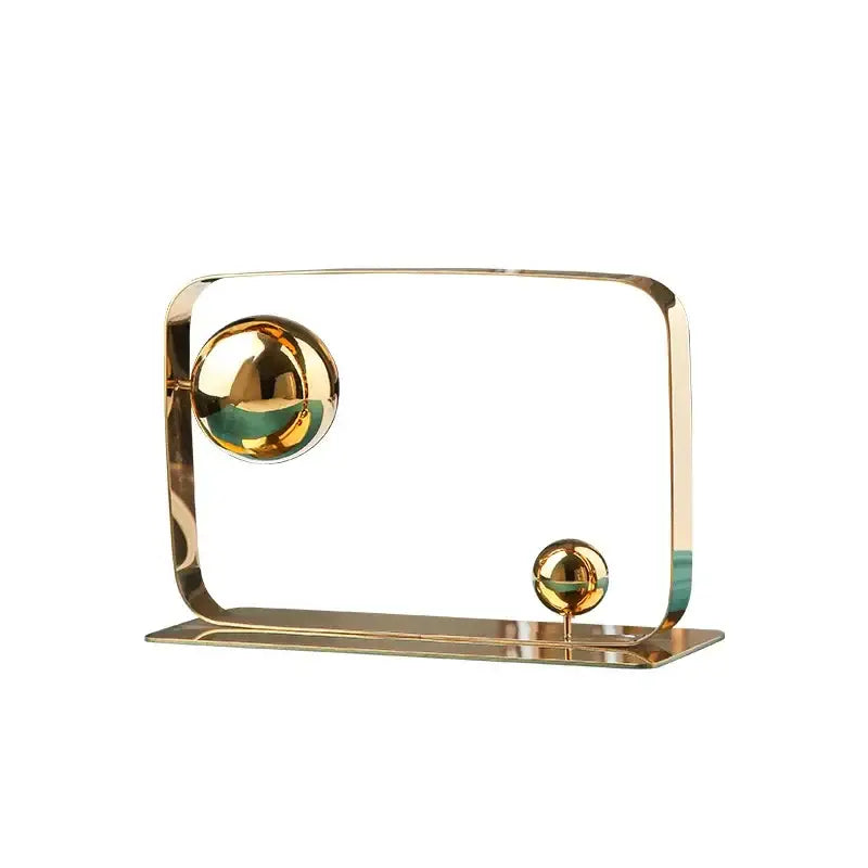 Modern golden ball cube sculpture living room decor ornament