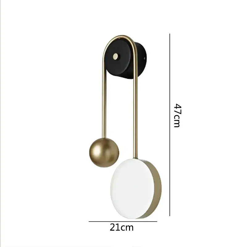 Modern golden ball led wall lamp gold & white bedroom sconce