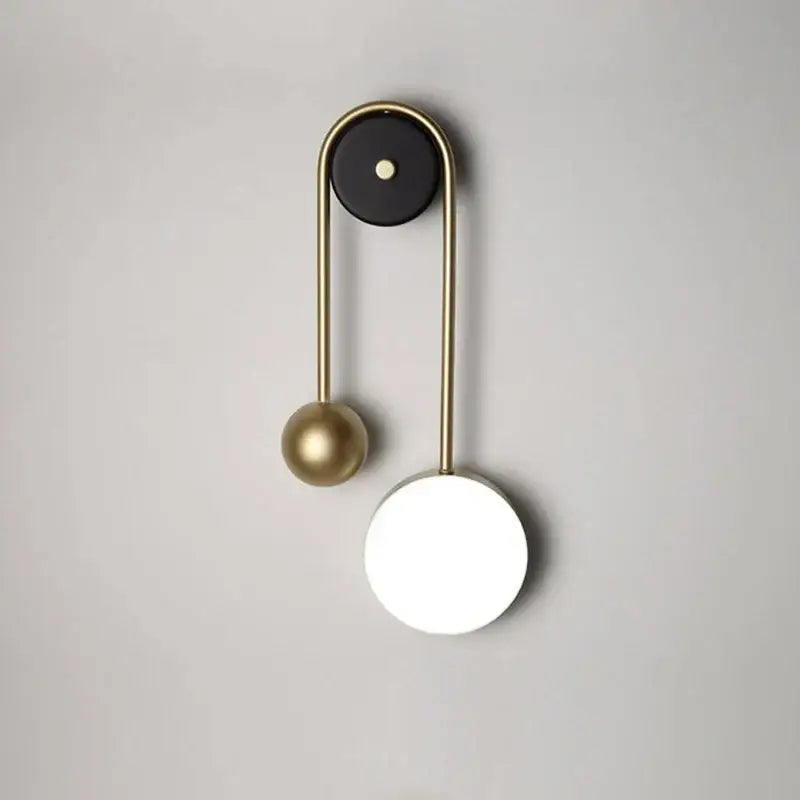 Modern golden ball led wall lamp gold & white bedroom sconce