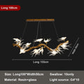 Modern golden bird crystal glass branch chandelier living room