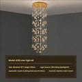 Modern golden butterfly crystal staircase chandelier stairwell light