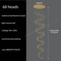 Modern golden crystal pendant chandelier living room teardrop light