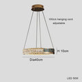 Modern golden crystal ring ceiling chandelier dining room luxury light