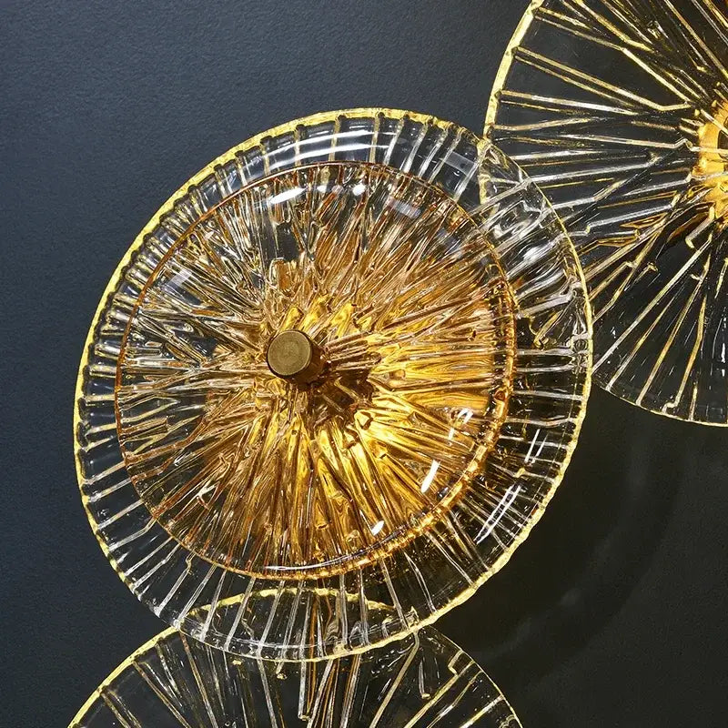 Modern golden crystal wall lamp set of 4 for living room