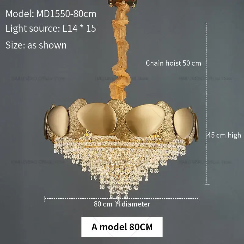 Modern golden decorbites crystal chandelier for living room