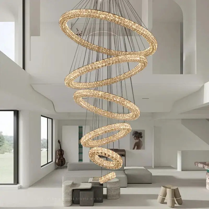Modern golden decorbites crystal ring chandelier living room light