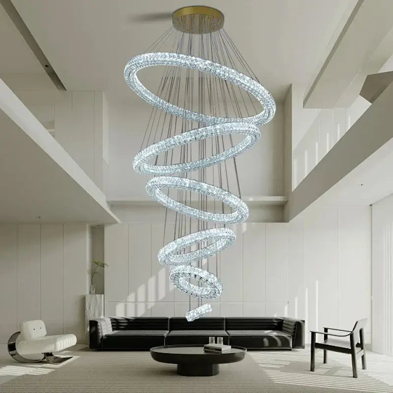 Modern golden decorbites crystal ring chandelier living room light