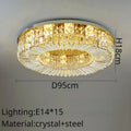 Modern golden decorbites crystal ring led ceiling lamp living room