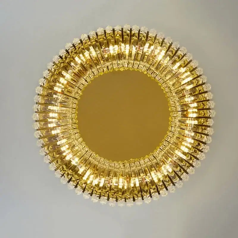 Modern golden decorbites crystal ring led ceiling lamp living room