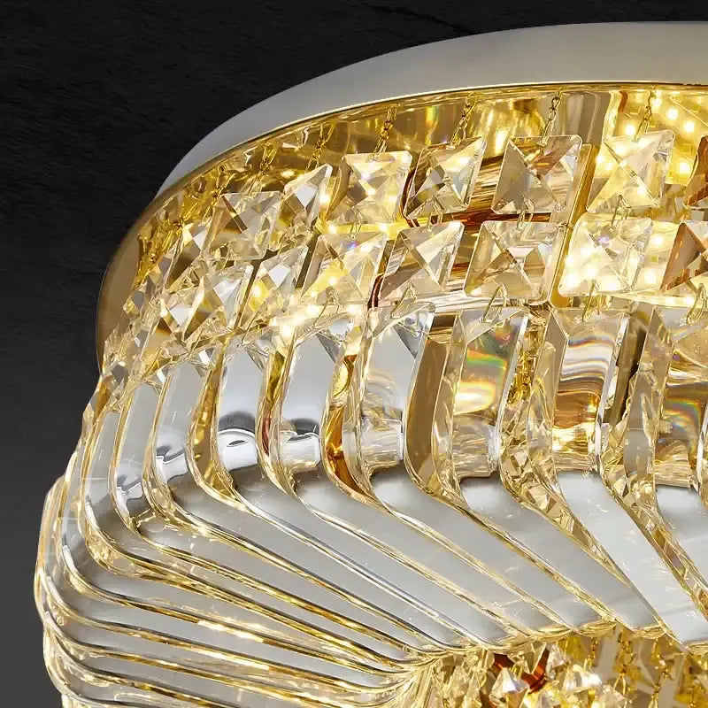 Modern golden decorbites crystal ring led ceiling lamp living room