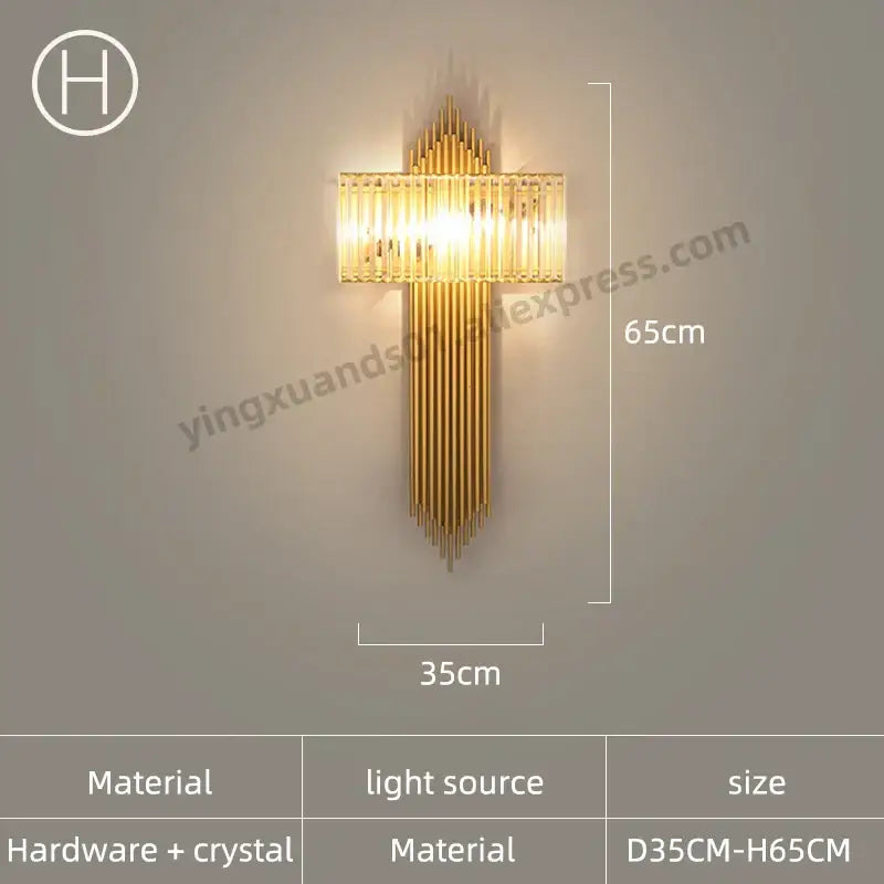 Modern golden decorbites crystal wall light for bedroom